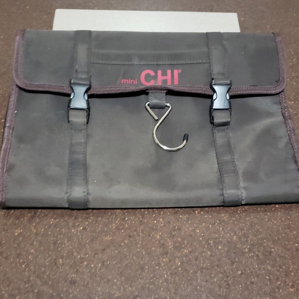 Mini CHI organizer for toiletries, make up hair accessories.  Brown